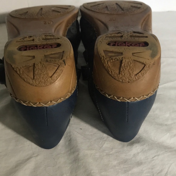 “RIEKER” “Doris” Blue Laser Cut Mary Jane Shoes. - Picture 9 of 14